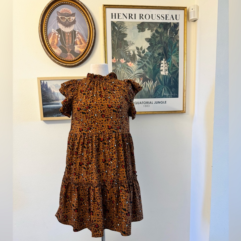 🐆 THML Leopard Print Ruffle Dress - Picture 2 of 3